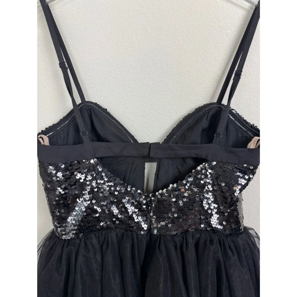 Free People x Fame and Partners Tulle Sequin Mini Dress Sz 4